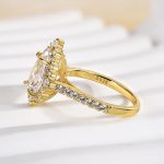 S925 3.0 Carat Stunning Halo Pear Cut Elegant Engagement Ring In Sterling Silver - Image 5