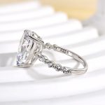 S925 Sparkle Pear Cut Sona Simulated Diamond Engagement Ring In Sterling Silver - Image 6
