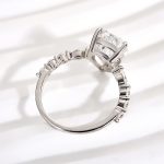 S925 Sparkle Pear Cut Sona Simulated Diamond Engagement Ring In Sterling Silver - Image 5