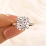 S925 Maxine Timeless 6.0Ct/12.0Ct Radiant Cut Engagement Ring In Sterling Silver - Image 6