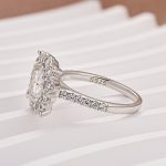 S925 Moissanite 1.2Ct Halo Round Cut White Gold Engagement Ring - Image 5