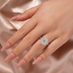 S925 Moissanite 1.2Ct Halo Round Cut White Gold Engagement Ring - Image 2