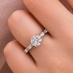 S925 Moissanite 1.2 Ct Round Cut White Gold Engagement Ring