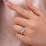 S925 Moissanite 2.5 Ct Square Cushion Cut White Gold Promise Bridal Ring - Image 3