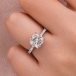 S925 Moissanite 2.5 Ct Square Cushion Cut White Gold Promise Bridal Ring