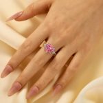 S925 Royal Romantic 5.0 CT Pink Heart Cut Engagement Ring In Sterling Silver - Image 3