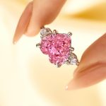 S925 Royal Romantic 5.0 CT Pink Heart Cut Engagement Ring In Sterling Silver