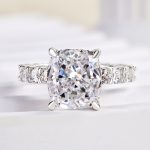 S925 Maxine Sparkle 4.5Ct Cushion Cut Engagement Ring In Sterling Silver - Image 4