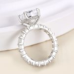 S925 Maxine Sparkle 4.5Ct Cushion Cut Engagement Ring In Sterling Silver - Image 5