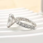 S925 Maxine Luxurious 3Ct Pear Cut Engagement Ring In Sterling Silver - Image 4
