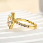 S925 Halo Oval Cut Simulated Diamond Engagement Ring - Image 9