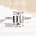 S925 Maxine Moissanite 3.5 Carat Emerald Cut Engagement Ring - Image 3