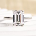 S925 Moissanite 3.5 Carat Solitaire Emerald Cut Engagement Ring - Image 3