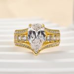 S925 Unique 3 Prong 3.0Ct Pear Cut Engagement Ring - Image 7