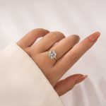 S925 Moissanite 4.0 Ct Solitaire Round Cut Yellow Gold Promise Ring - Image 2