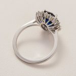 S925 Luxurious Halo Oval Cut Blue Sapphire Engagement Ring In Sterling Silver - Image 4