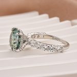S925 Moissanite 4.0Ct Green Round Cut White Gold & Yellow Gold Engagement Ring - Image 6