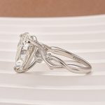 S925 4.0Ct Pear Cut Twisted Willow Ring White Gold Moissanite Diamond Ring - Image 5