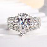 S925 Unique 3 Prong 3.0Ct Pear Cut Engagement Ring - Image 4