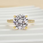 S925 Luxurious Round Cut 4 Prong Engagement Ring For Women In Sterling Silver - Image 9