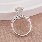 S925 Moissanite 2.0 Ct 6 Prong Round Cut White Gold Engagement Ring - Image 5