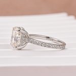 S925 Moissanite Hidden Halo 4.0Ct Cushion Cut White Gold Engagement Ring - Image 5