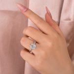 S925 Moissanite Hidden Halo 4.0Ct Cushion Cut White Gold Engagement Ring - Image 3