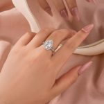 S925 2.5Ct Halo Pear Cut Split Shank Engagement Ring In Sterling Silver - Image 2