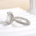 S925 8.0Ct Oval Cut Simulated Diamond Engagement Ring - Image 5