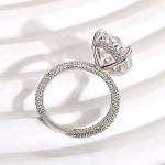 S925 8.0Ct Oval Cut Simulated Diamond Engagement Ring - Image 4