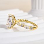 S925 Honorable Yellow Gold/White Gold Crushed Ice Cushion Cut Engagement Ring - Image 5