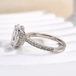 S925 Classic Oval Cut Simulated Diamond Engagement Ring In Sterling Silver - Image 6