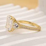 S925 Luxurious Radiant Cut & Heart Cut Three Stone Engagement Ring In Sterling Silver - Image 10