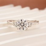 1.0Ct Three Stone Round Cut Moissanite Ring in S925 Sterling Silver - Image 4