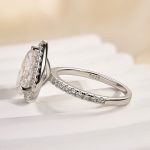 S925 Maxine Moissanite Halo 2.5Ct Carat Pear Cut Engagement Ring - Image 8