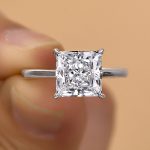 S925 Stunning Square Solitaire Princess Cut Engagement Ring - Image 3