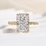 S925 Maxine Elegant Radiant Cut Simulated Diamond Engagement Ring - Image 5