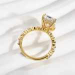 S925 Maxine Elegant Radiant Cut Simulated Diamond Engagement Ring - Image 6