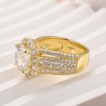 S925 Moissanite Halo Split Shank 4.0Ct Round Cut White Gold Engagement Ring - Image 10