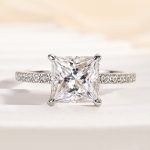 S925 Sparkle Square 2.0CtPrincess Cut Engagement Ring For Women in Sterling Silver - Image 15