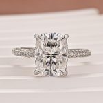 S925 Moissanite 4.0Ct Cushion Cut White Gold Moissanite Diamond Engagement Ring - Image 4