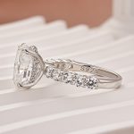 S925 Moissanite 4.0Ct Oval Cut Hidden Halo Engagement Ring - Image 5