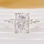 S925 Vintage 5.5Ct Cushion Cut Engagement Ring In Sterling Silver For Women - Image 3