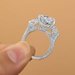 S925 8.0Ct Pear Cut Three Stone Engagement Ring - Image 3