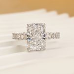 S925 5.0Ct Radiant Cut Side Stone White Gold Engagement Ring For Woman - Image 3