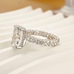 S925 5.0Ct Radiant Cut Side Stone White Gold Engagement Ring For Woman - Image 4