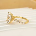S925 5.5Ct Emerald Cut Hidden Halo Engagement Ring Travel Ring In Sterling Silver - Image 9