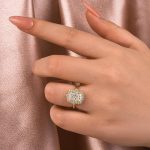 S925 Maxine Moissanite Vintage 3.0 Carat Halo Radiant Cut Engagement Ring In Sterling Silver - Image 4