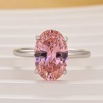 S925 Classic Pink 4.0Ct Solitaire Oval Cut Hidden Halo Engagement Ring In Sterling Silver - Image 3