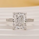 S925 Classic 5.0Ct Radiant Cut Engagement Ring Travel Ring In Sterling Silver - Image 4